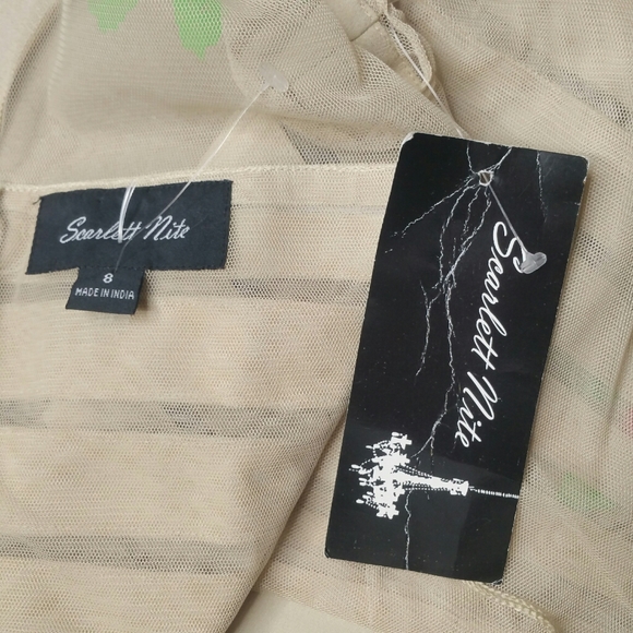 NEW Scarlett Nite Nude Ecru Tan Sleeveless Dress 8 - Picture 8 of 10